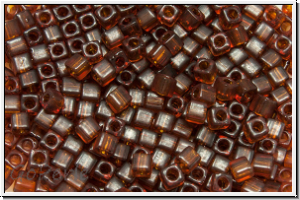 SBS-18-0134, MIYUKI Squares, 1,8mm, amber, dk., trans., 5g