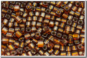 SBS-18-0005, MIYUKI Squares, 1,8mm, amber, dk., trans., silver-ld., 5g