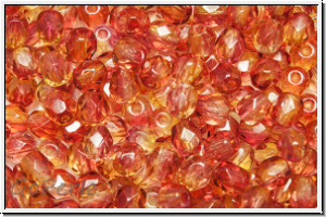 Bhm. Glasschliffperle, feuerpol., 4mm, fireopal, trans., 50 Stk.