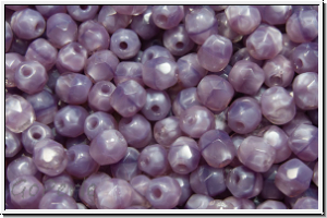 Bhm. Glasschliffperle, feuerpol., 4mm, lavender, moonlight, 50 Stk.