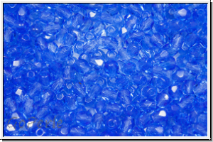 Bhm. Glasschliffperle, feuerpol., 3mm, sapphire, dk., trans., 50 Stk.