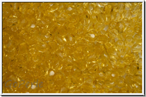 Bhm. Glasschliffperle, feuerpol., 3mm, gold, lt., trans., 50 Stk.