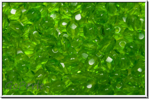 Bhm. Glasschliffperle, feuerpol., 4mm, grass green, trans., 50 Stk.