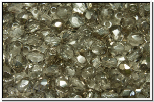 Bhm. Glasschliffperle, feuerpol., 4mm, crystal, trans., half celsian, 50 Stk.