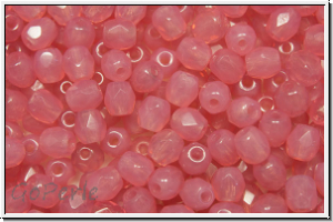 Bhm. Glasschliffperle, feuerpol., 4mm, rose, opal, 50 Stk.