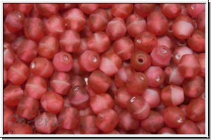 Bhm. Glasschliffperle, feuerpol., 4mm, fuchsia, trans./op., matte, 50 Stk.