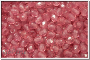 Bhm. Glasschliffperle, feuerpol., 3mm, rose, opal, 50 Stk.