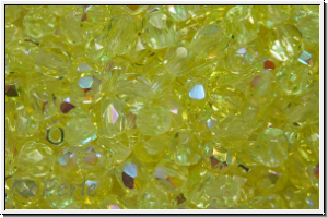 Bhm. Glasschliffperle, feuerpol., 4mm, jonquil, trans., AB, 50 Stk.