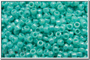 R-15-0413, TOHO Rocailles, 15/0, turquoise, op., AB, 5g