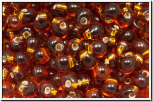 DP-0005, MIYUKI Tropfen, 3,4mm, amber, dk., trans., silver-ld., 10g