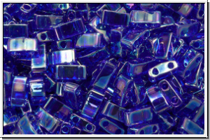 HTL-0177, MIYUKI Half Tila Beads, cobalt, transp., AB, 5g