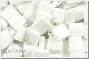 TL-0402fr, MIYUKI Tila Beads, white, op., matte, AB, 60 Stk.