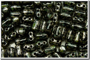 RUL-23980-43400, Rulla Beads, 3x5mm, black, op., silver picasso, 100 Stk. (ca. 11 g)