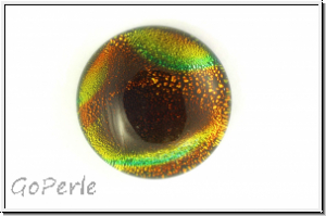 Dichroic Cabochon, rund, 20 mm, wolkig braun