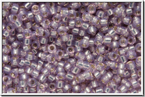 R-15-2121, TOHO Rocailles 15/0, lavender, lt., opal, silver-ld., 5g