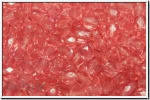 Bhm. Glasschliffperle, feuerpol., 4mm, pink, trans., 50 Stk.