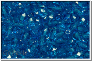 Bhm. Glasschliffperle, feuerpol., 4mm, blue, lagoon, trans., 50 Stk.