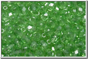 Bhm. Glasschliffperle, feuerpol., 4mm, peridot, lt., trans., luster, 50 Stk.