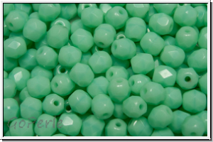 Bhm. Glasschliffperle, feuerpol., 4mm, mint, op., 50 Stk.