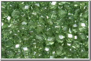 Bhm. Glasschliffperle, feuerpol., 4mm, crystal, trans., seafoam luster, 50 Stk.