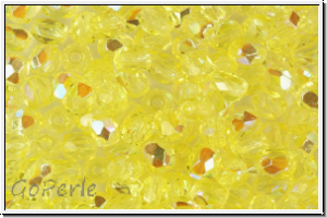 Bhm. Glasschliffperle, feuerpol., 4mm, gold, lt., trans., AB, 50 Stk.