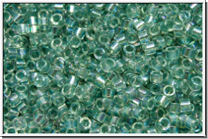 DB0084, MIYUKI Delica, 11/0, crystal, trans., seafoam-ld., AB, 5g