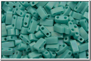 HTL-0412fr, MIYUKI Half Tila Beads, turquoise green, op., matte, AB, 5g