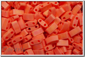 HTL-0406fr, MIYUKI Half Tila Beads, orange, dk., op., matte, AB, 5g