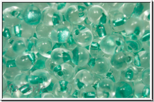 DPF-38, MIYUKI Tropfen, 3,4mm, crystal, trans., spkl. met. teal-ld., 10g