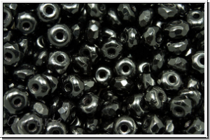 bhm. Schliffperle, Donut, 2x3mm, black, op., 30 Stk.