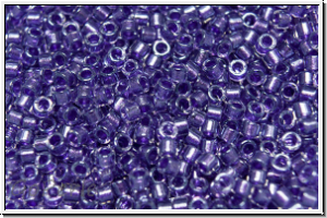 DB0906, MIYUKI Delica, 11/0, crystal, trans., spkl. purple-ld., 5g