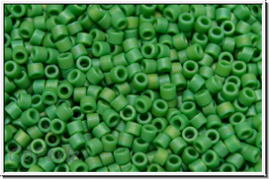 DB0877, MIYUKI Delica, 11/0, green, op., matte, AB, 5g