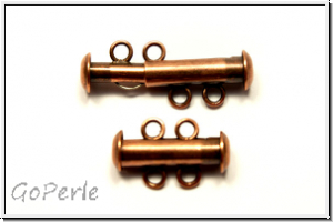 Schiebeschliee, 2 strngig, 17x11mm, antkkupferfb., Metall, 1 Stk.