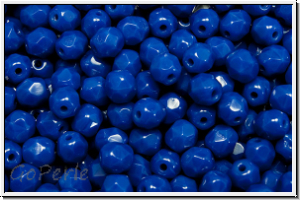 Bhm. Glasschliffperle, feuerpol., 4mm, blue, royal, op., 50 Stk.