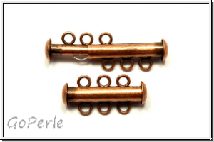 Schiebeschliee, 3 strngig, 22x11mm, antikkupferfb., Metall, 1 Stk.