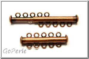 Schiebeschliee, 5 strngig, 31x11mm, antikkupferfb., Metall, 1 Stk.