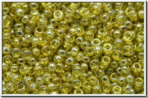 RR-15-1889, MIYUKI Rocailles, 15/0, olivine, trans., gold luster, 5g