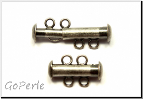 Schiebeschliee, 2 strngig, 17x11mm, antiksilberfb., Metall, 1 Stk.