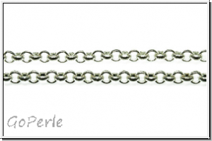 Gliederkette, Rolo-Chain, 3x0,9mm, silberfb., Metall, 1m