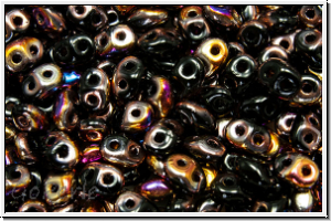 SD-23980-29500, SuperDuo Beads, black, op., half sliperit, 10g