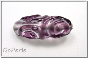 bhm. Lampenperle, Olive, 29x13mm, crystal, trans., amethyst Bgen, 1 Stk.