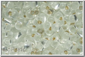 BB-0001, MIYUKI Berry Beads, 4,5x2,5mm, crystal, trans., silver-ld., 10g