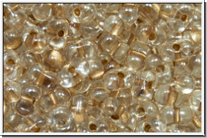 BB-1521, MIYUKI Berry Beads, 4,5x2,5mm, crystal, trans., met. lt. bronze-ld., 10g