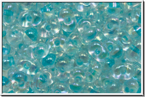 BB-0269, MIYUKI Berry Beads, 4,5x2,5mm, crystal, trans., glacier blue-ld., AB, 10g