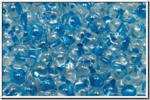 BB-1529, MIYUKI Berry Beads, 4,5x2,5mm, crystal, trans., met. blue-ld., 10g