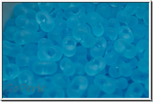 Farfalle Perlen, 4x2mm, aqua, trans., matte, 10 g