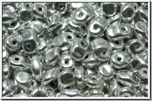 SuperUno Beads, crystal, trans., full silver, 100 Stk.