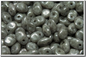 SuperUno Beads, white, op., grey marbled, 100 Stk.