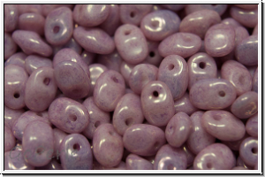 SuperUno Beads, white, op., rose marbled, 100 Stk.