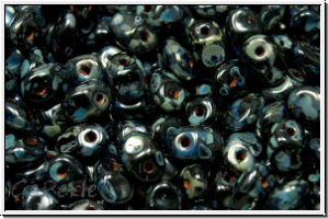 SuperUno Beads, black, op., silver picasso, 100 Stk.